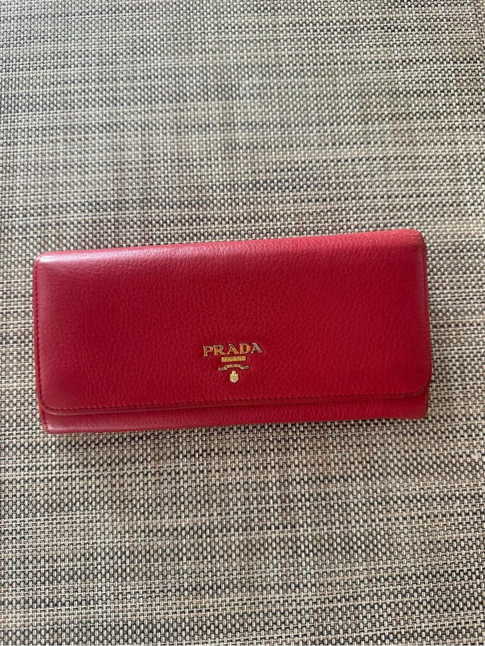 Prada Vitello Daino Red Wallet